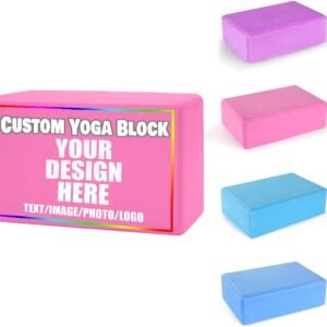 Customizable EVA foam yoga blocks supporting printed patterns, text, or logos; lightweight and durable, suitable for yoga, Pilates, stretching, meditation, and dance.