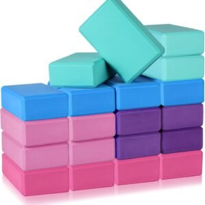 20-Piece High-Density EVA Foam Yoga Block Set (9 x 6 x 3 inches)—Suitable for fitness, Pilates, and meditation; lightweight and non-slip; helps improve strength, balance, and flexibility