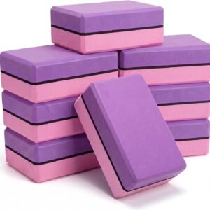 8-Piece EVA Foam Yoga Block Set (9 x 6 x 2.8 inches)—Suitable for Pilates, stretching, meditation, home workouts, dance, and gymnastics; lightweight and practical