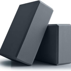 Yoga Block 2-Piece Set (9 x 6 x 3 inches)—EVA foam material; an accessory to assist with yoga, Pilates, stretching, and meditation