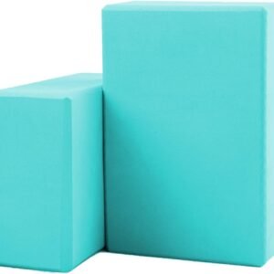 Yoga block 2-piece set; lightweight, premium EVA foam blocks; non-slip and supportive; suitable for yoga, Pilates, stretching, and meditation; unisex and beginner-friendly.
