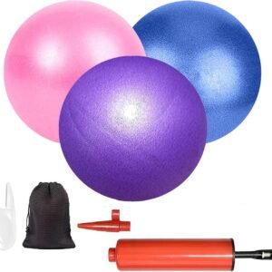 Mini Pilates Exercise Yoga Ball, Small Inflatable Exercise Yoga Ball,Core Training and Physical Therapy Equipment, with Pump