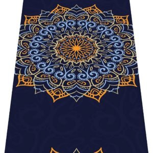 Printed Travel Yoga Mat-1/16 Inch Thick Non Slip Fitness Workout Mat with Carrying Bag, Foldable Lightweight Suede & Natural Rubber Yoga Mat for Yoga Pilates and Fitness 72" L x 24" W x 1.5mm